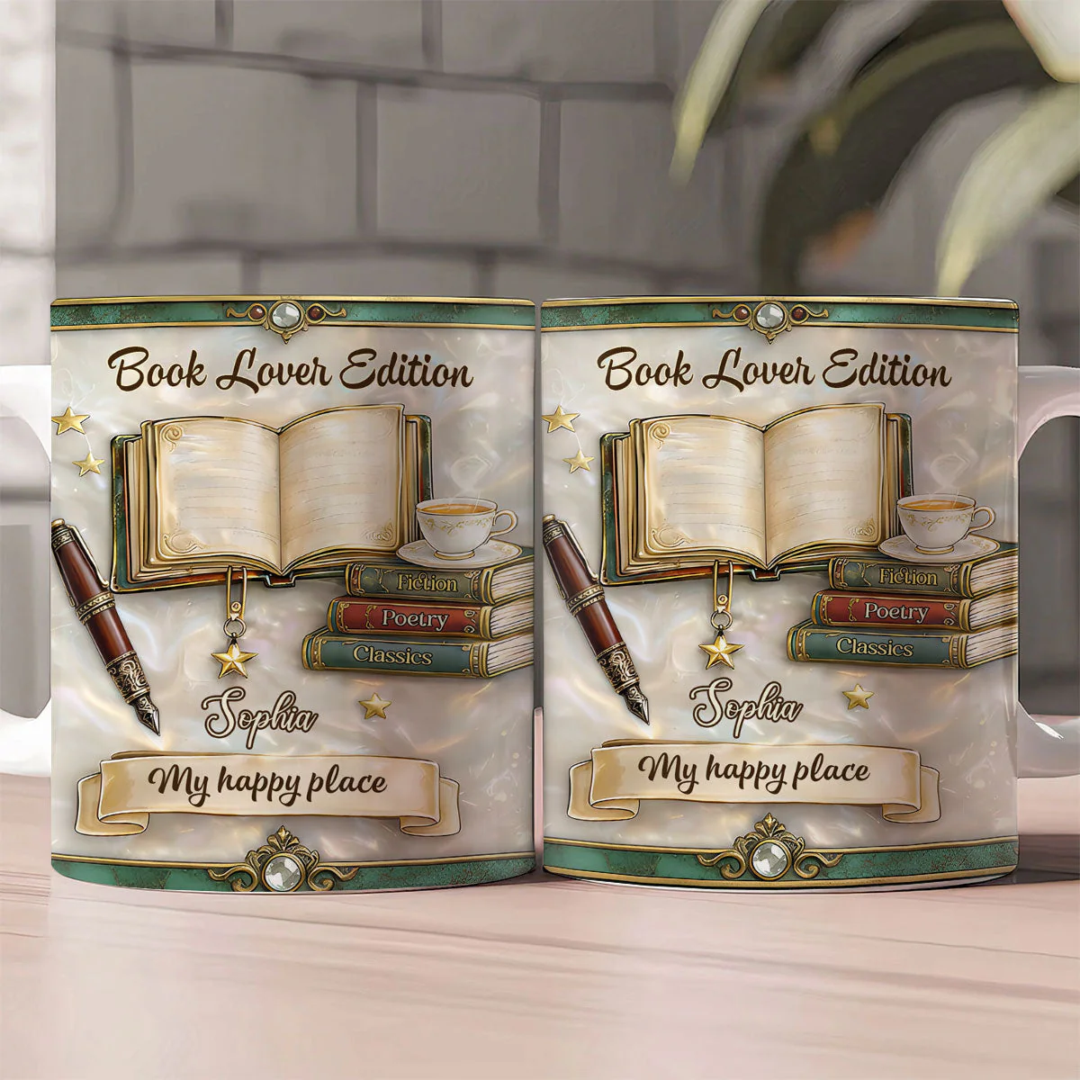 Drink Tea, Read Books, Be Happy - Personalized Mug - Gift For Book Lovers, Readers, Women HN02 - Image 2