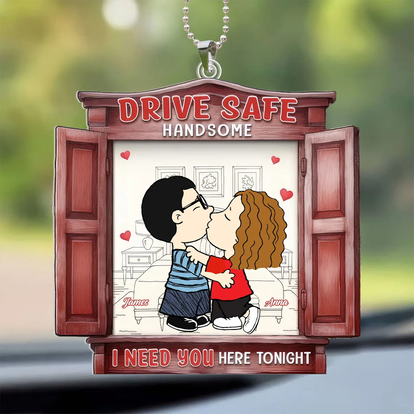 Drive Safe Handsome Peanut - Personalized Car Ornament - Gift For Couple, Husband Wife - GR9 NH96 - Image 2