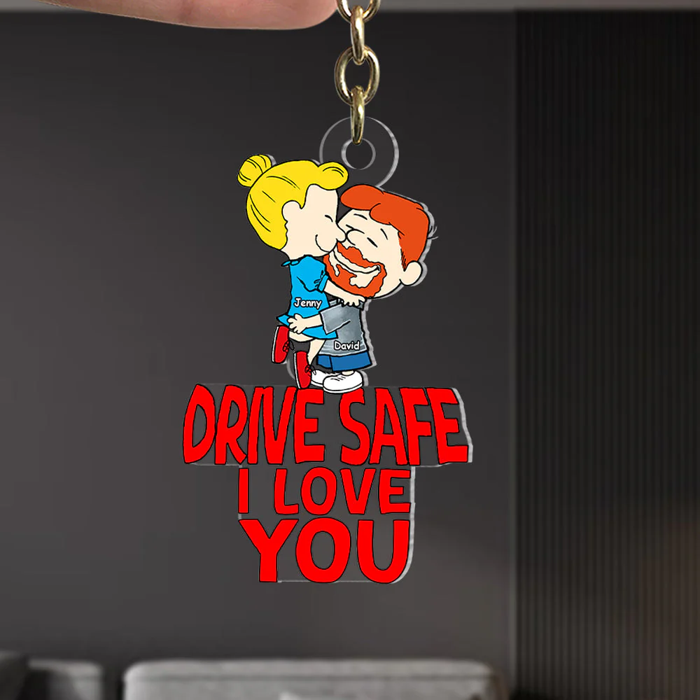 Drive Safe I Love You Peanut - Personalized Keychain - Gift For Couple, Husband Wife | GR8 NH96