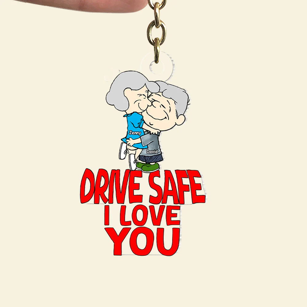 Drive Safe I Love You Peanut - Personalized Keychain - Gift For Couple, Husband Wife | GR8 NH96 - Image 4