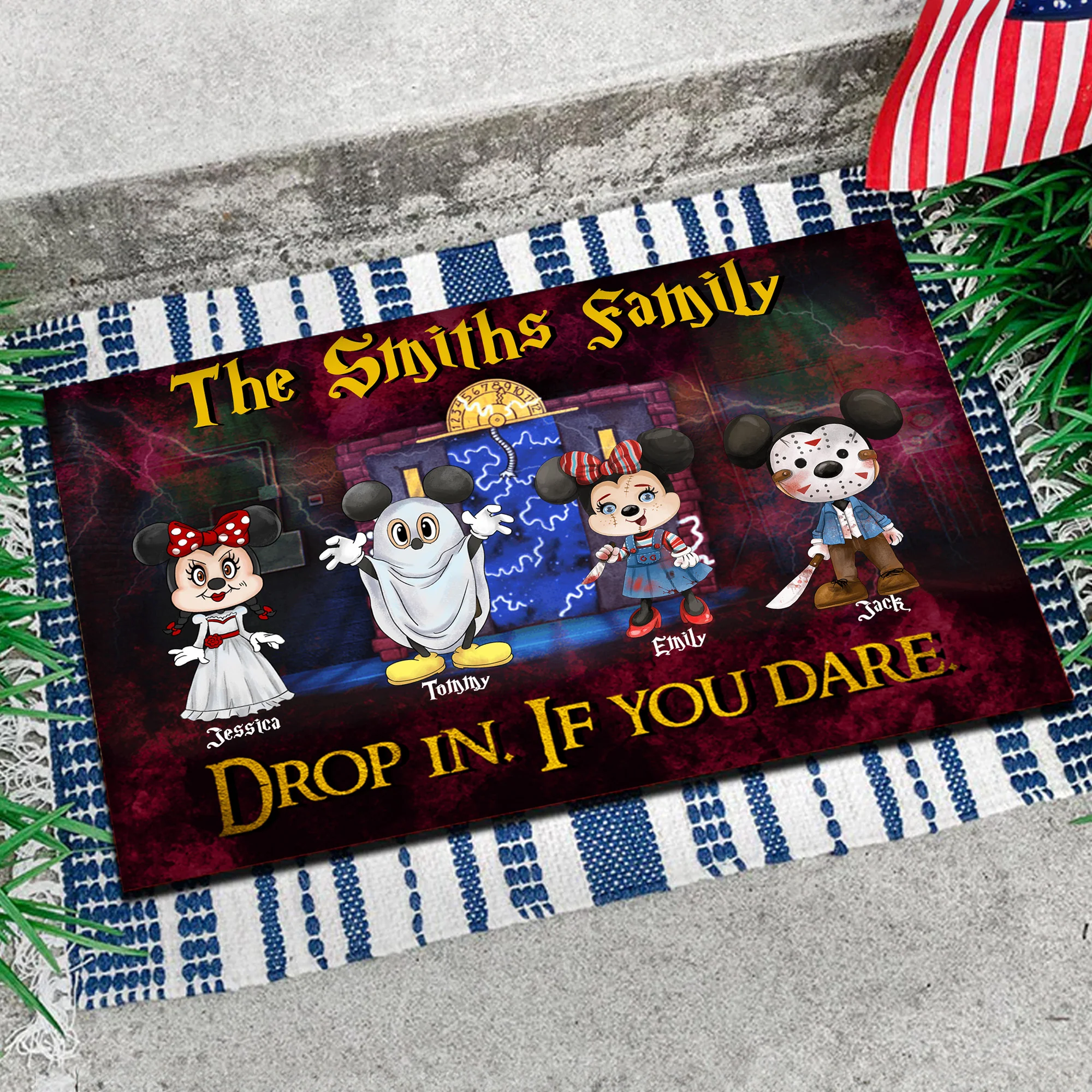 Drop In If You Dare Happy Halloween - Personalized Shaped Door Mat - CL15 NA94 - Image 3