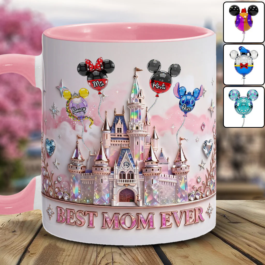 DSNY Best Mom Ever In Magic Castle - Personalized Accent Mug - Gift For Mother's Day