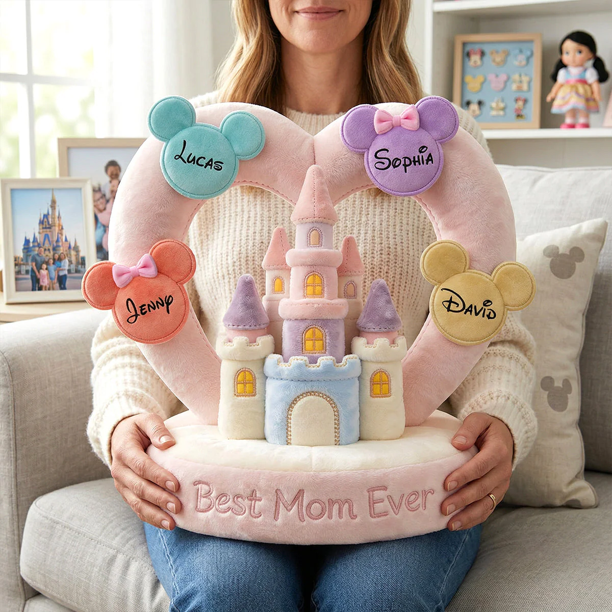 DSNY Best Mom Ever - Personalized Custom Shaped Pillow - Gift For Mom NL122 - Image 2