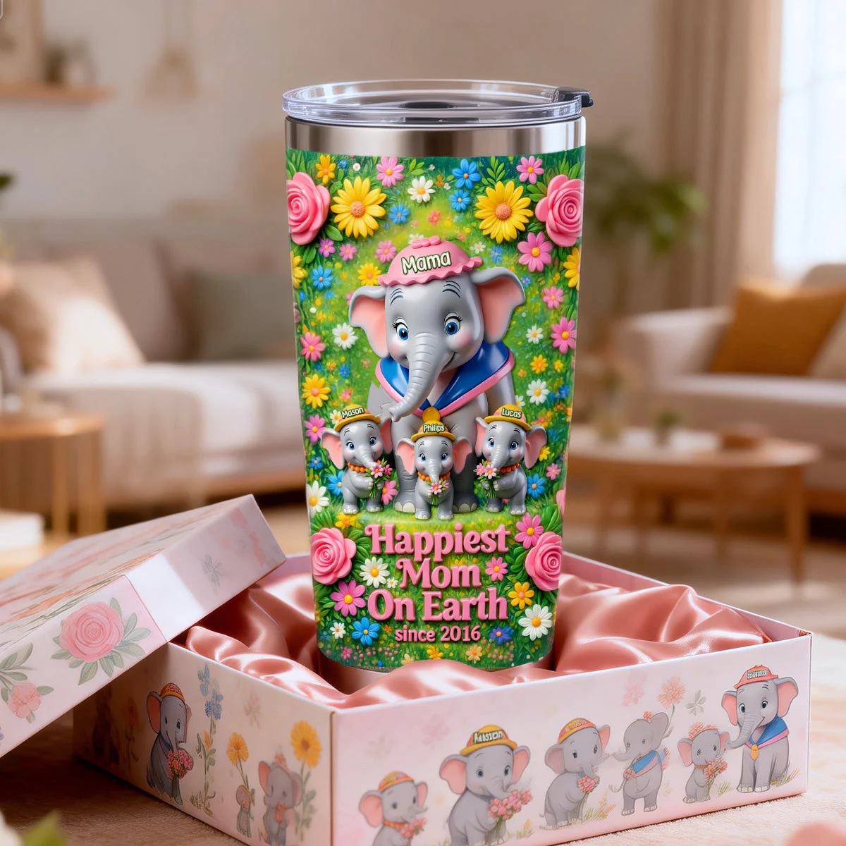 DSNY Happiest Mom On Earth - Personalized Tumbler - Gift For Mom, Mother's Day, Fans Movie HH01 - Image 2