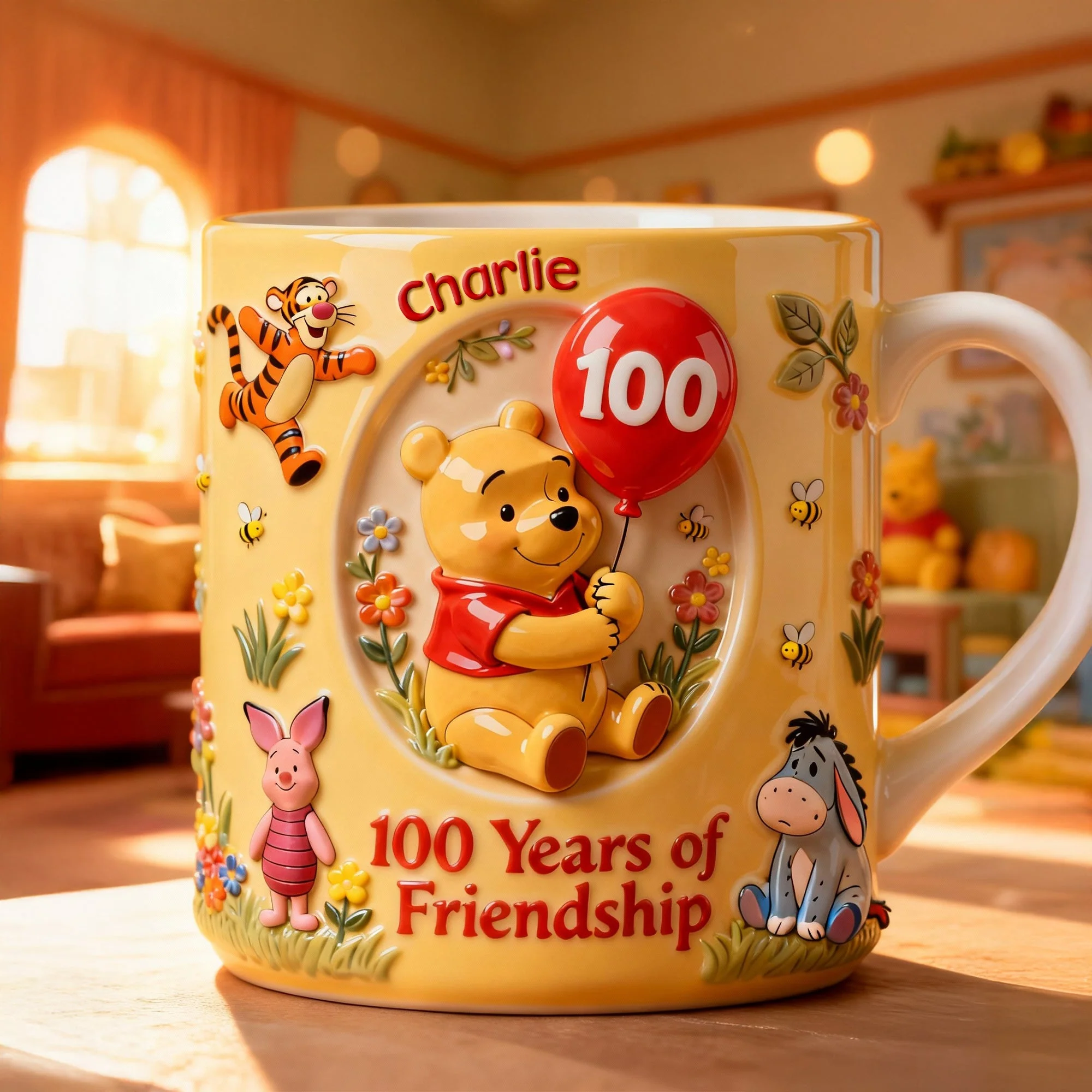 DSNY Honey Bear 100 Years Of Friendship - Personalized Accent Mug - Anniversary Gift For Movie Fans NL122 - Image 2