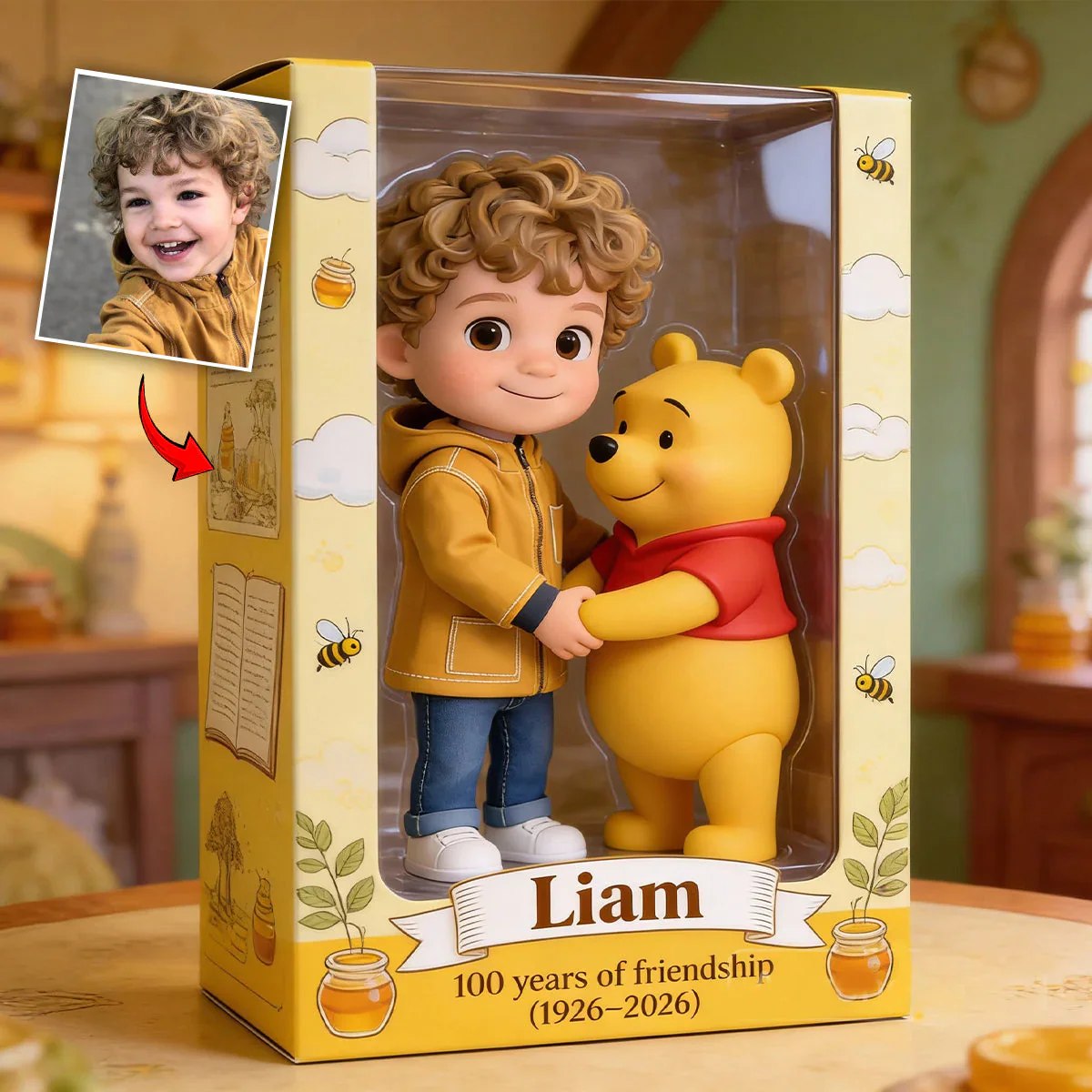DSNY Honey Bear 100 Years Of Friendship - Personalized Acrylic Plaque - Gift For Fans Movies HH01