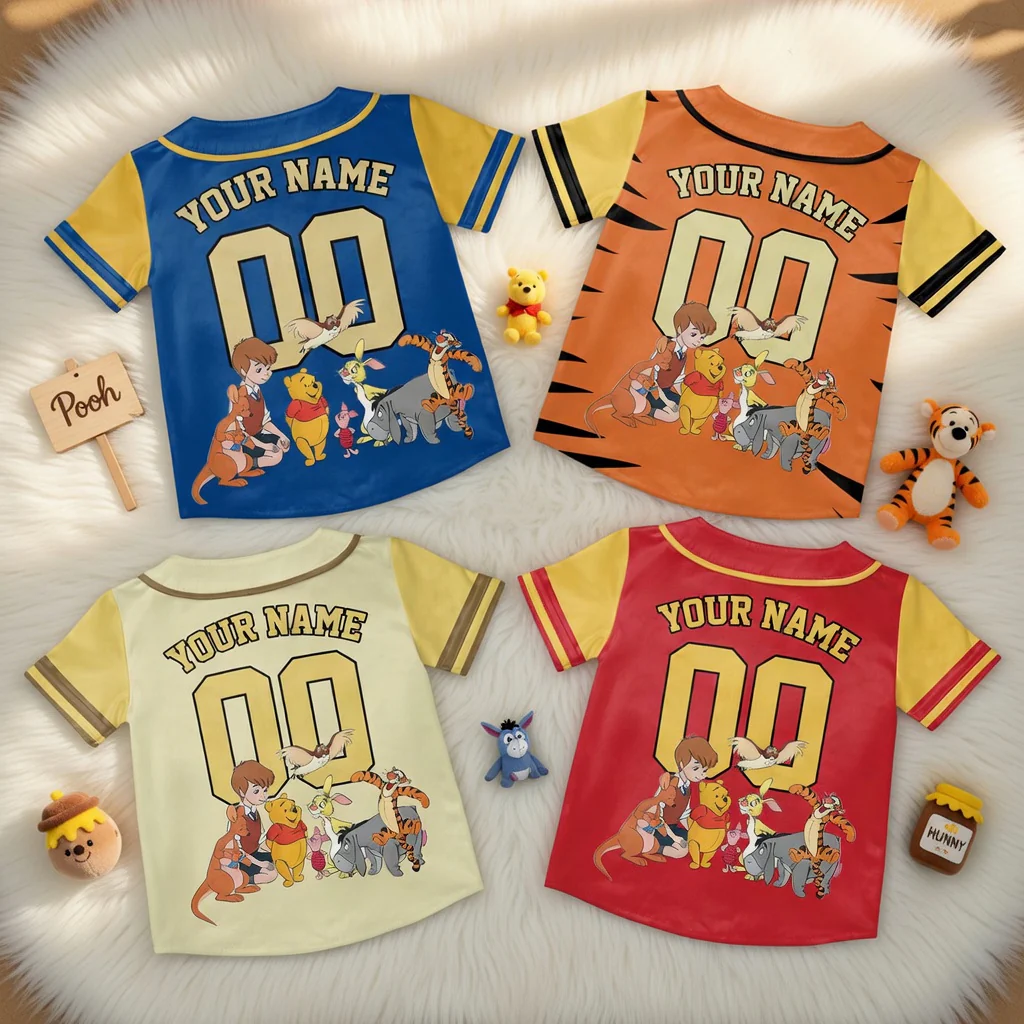 DSNY Honey Bear 100 Years Of Friendship - Personalized Baseball Jersey For Kids, Youth, Adult - Gift For Movie Fans, Family Matching - Image 2