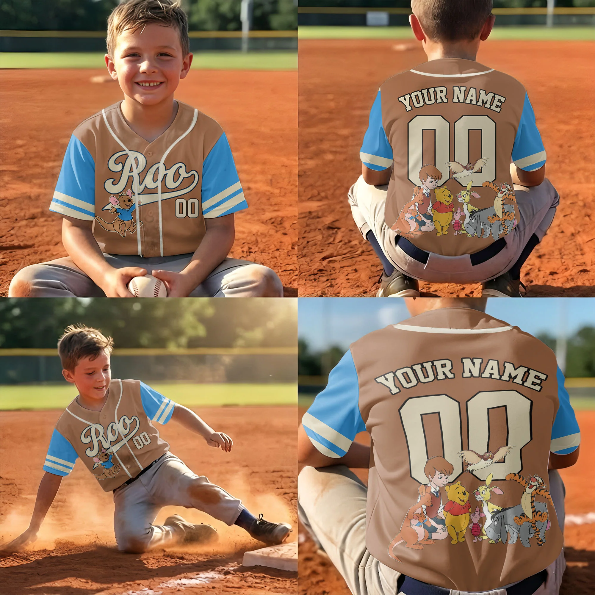 DSNY Honey Bear 100 Years Of Friendship - Personalized Baseball Jersey For Kids, Youth, Adult - Gift For Movie Fans, Family Matching - Image 6