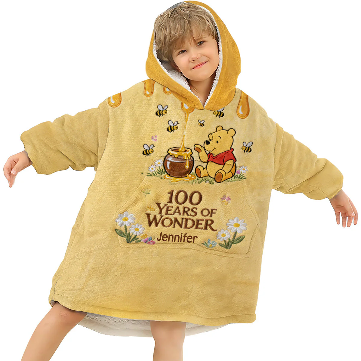 DSNY Honey Bear 100 Years Of Wonder - Personalized Blanket Hoodie - Gift For Movie Fans NL122 - Image 4