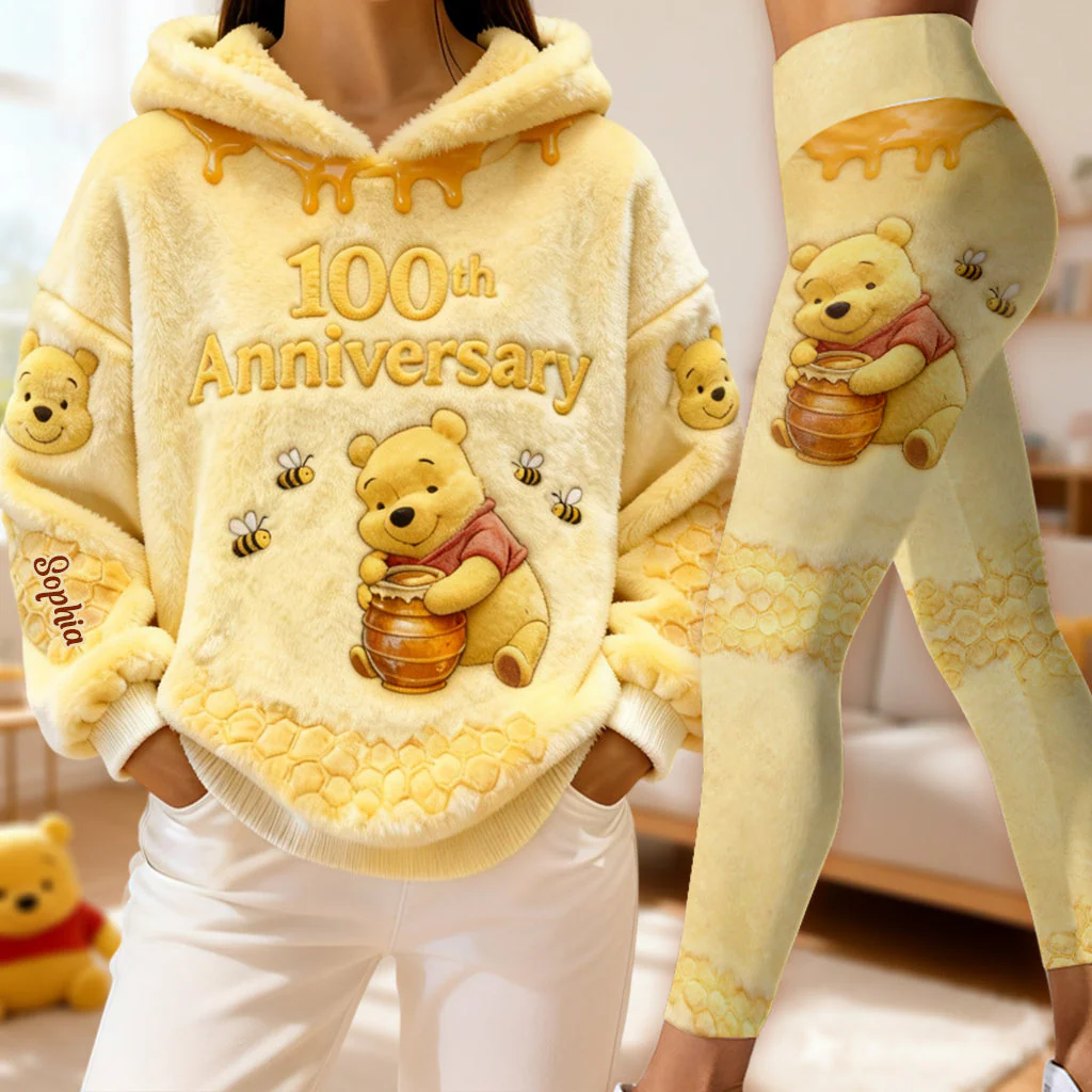 DSNY Honey Bear 100 Years Of Wonder - Personalized Hoodie And Leggings - Gift For Her, Movie Fans NL122