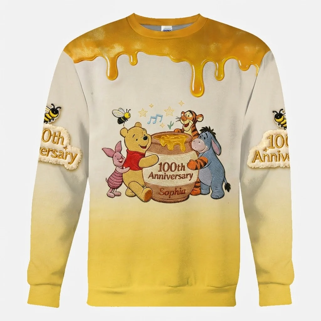 DSNY Honey Bear Anniversary 100th Years Of Being Friend - Personalized All Over Shirt - Gift For Movie Fans NL122 - Image 5