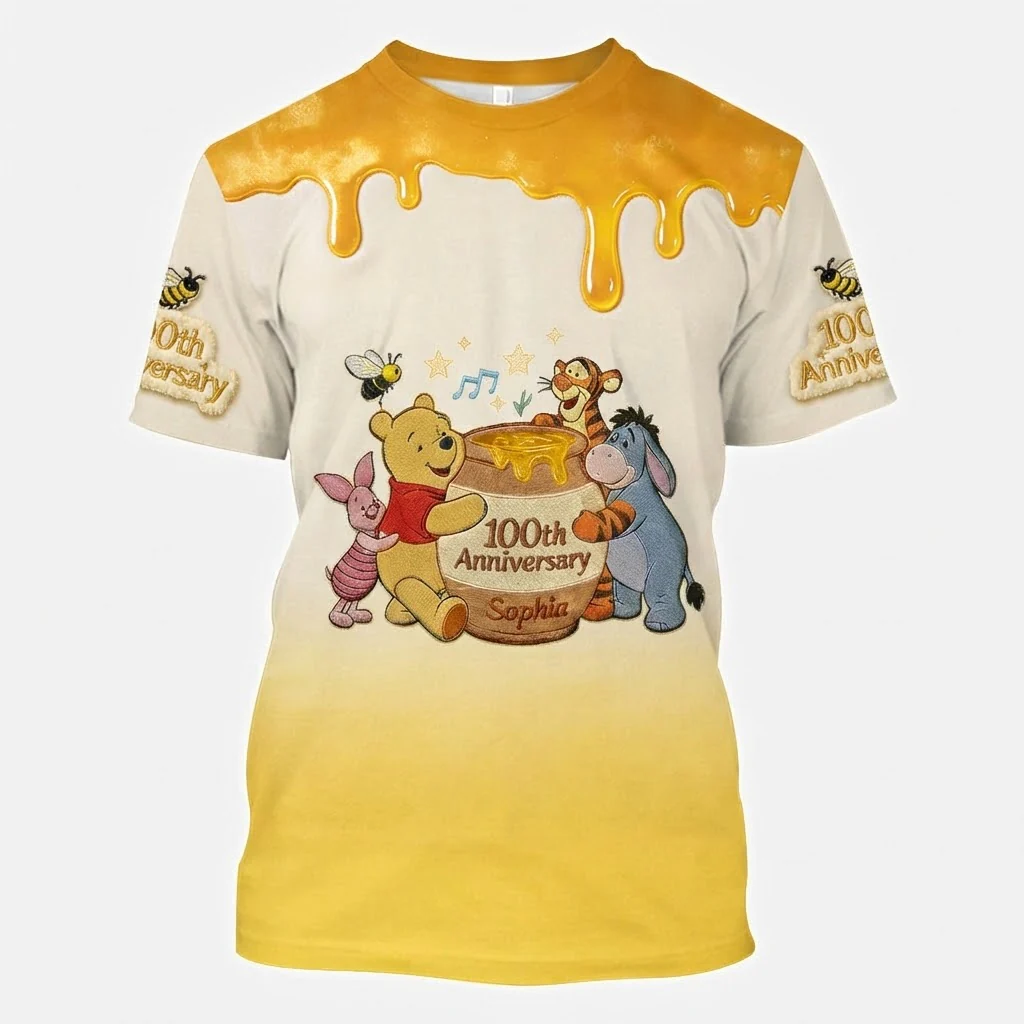 DSNY Honey Bear Anniversary 100th Years Of Being Friend - Personalized All Over Shirt - Gift For Movie Fans NL122 - Image 7