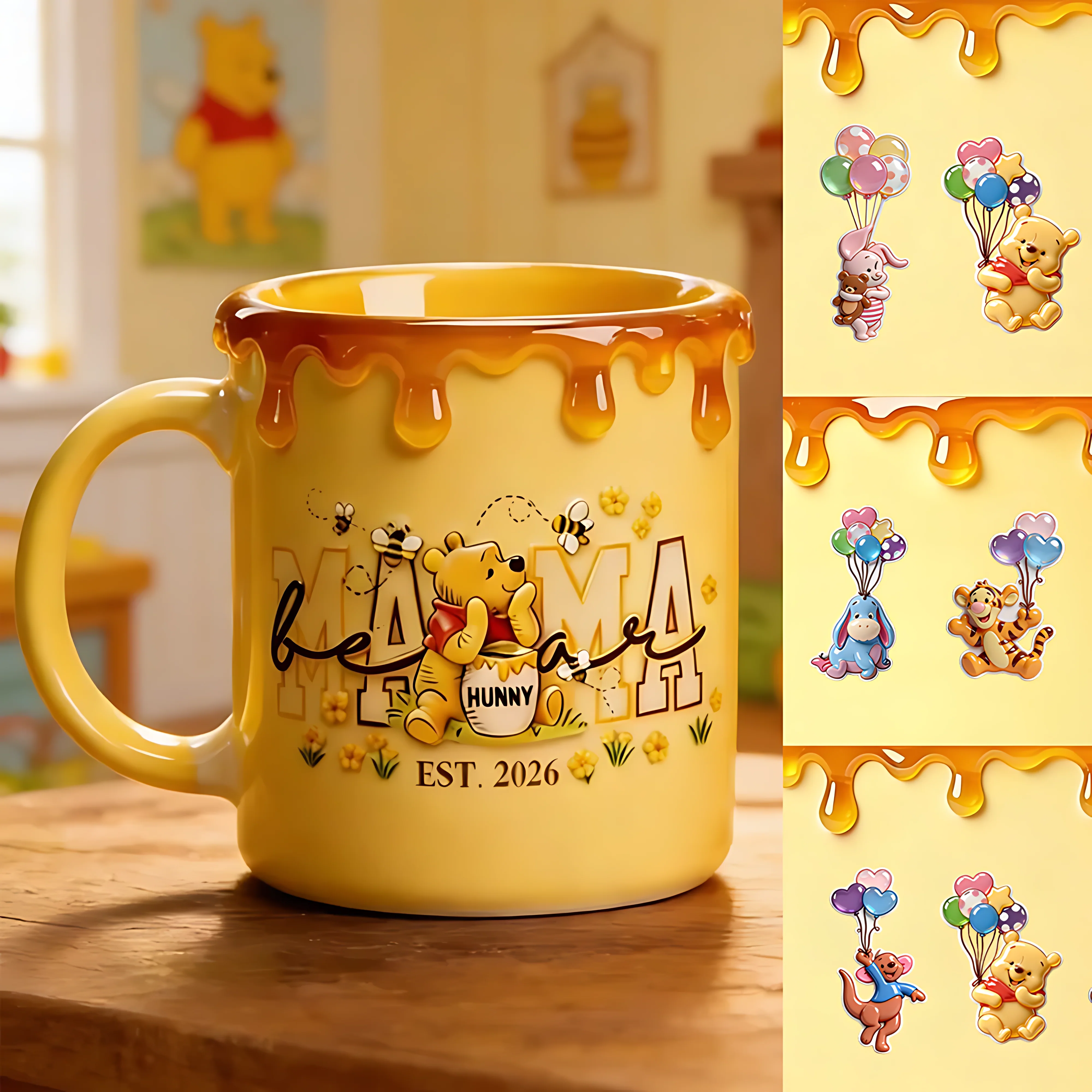 DSNY Honey Bear Best Mama Ever - Personalized Accent Mug - Special Gift For Mom NL122