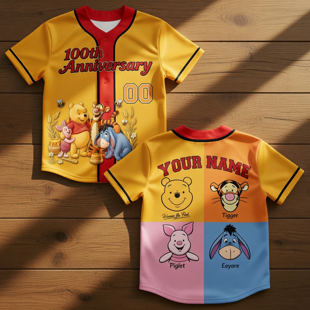 DSNY Honey Bear Celebrate 100 Years Of Friendship - Personalized Baseball Jersey For Kids, Adult - Gift For Movie Fans HH01