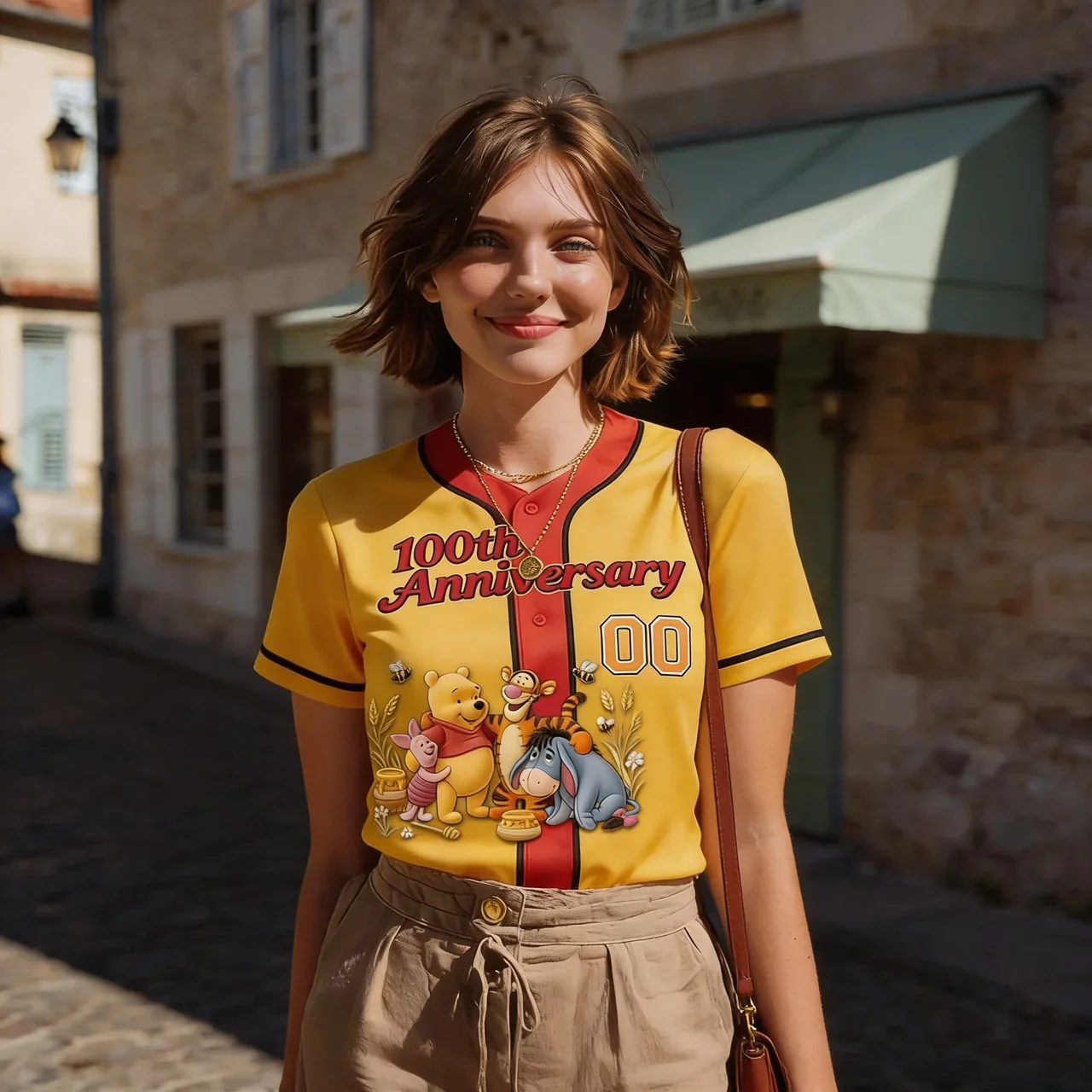 DSNY Honey Bear Celebrate 100 Years Of Friendship - Personalized Baseball Jersey For Kids, Adult - Gift For Movie Fans HH01 - Image 2