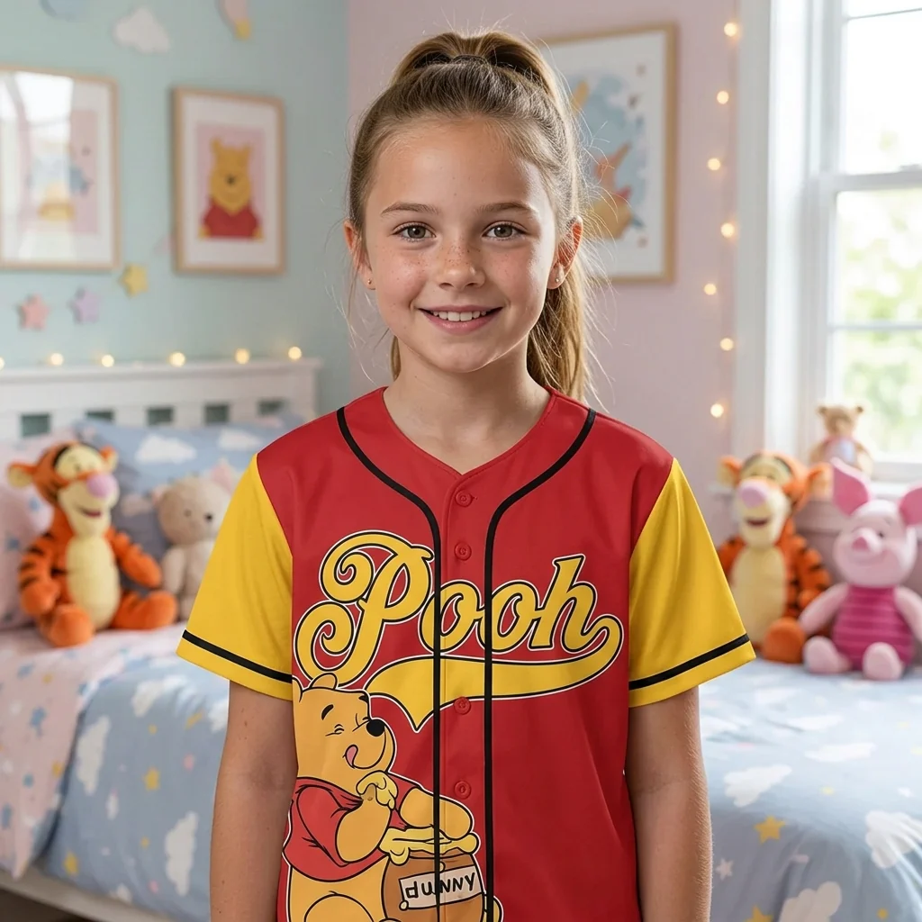 DSNY Honey Bear Celebrate 100 Years Of Friendship - Personalized Baseball Jersey For Kids, Youth, Adult - Gift For Movie Fans NL122 - Image 8