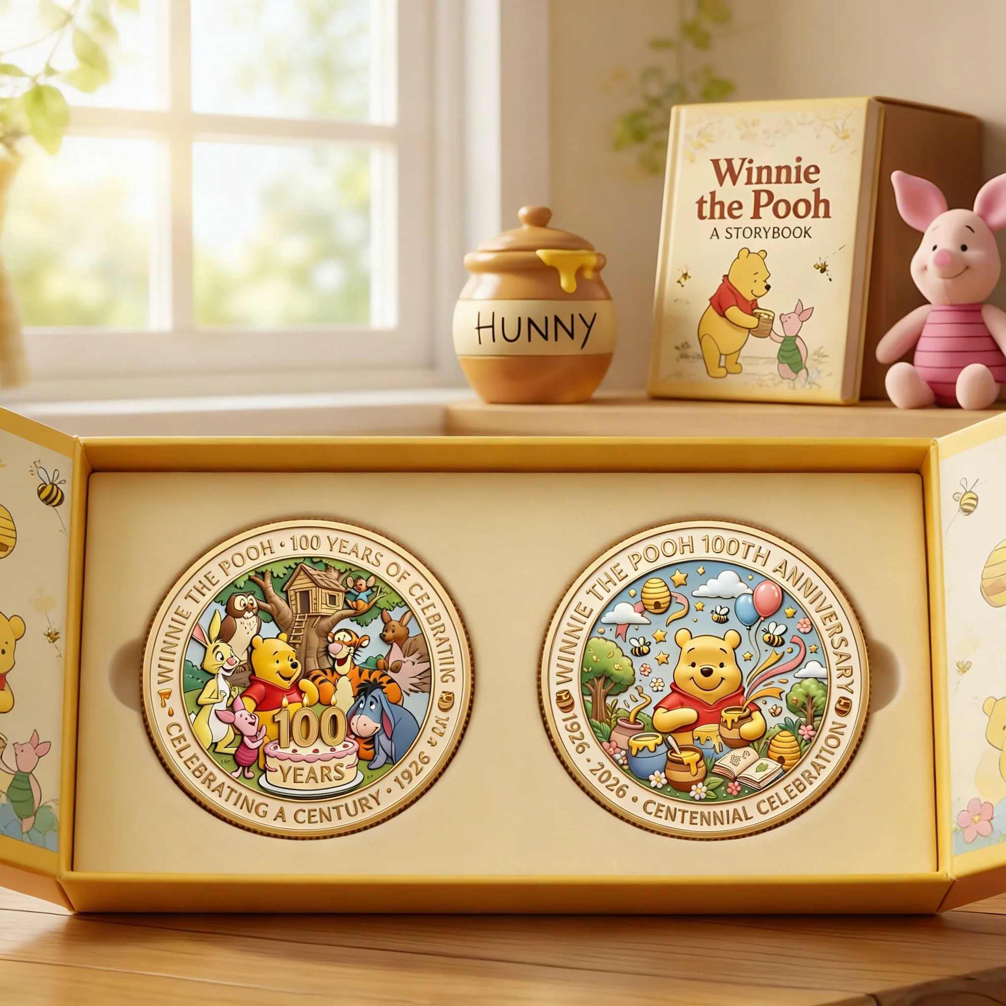 DSNY Honey Bear Celebrate 100 Years Of Friendship - Personalized Commemorative Coin - Gift For Movie Fans NL122 - Image 5