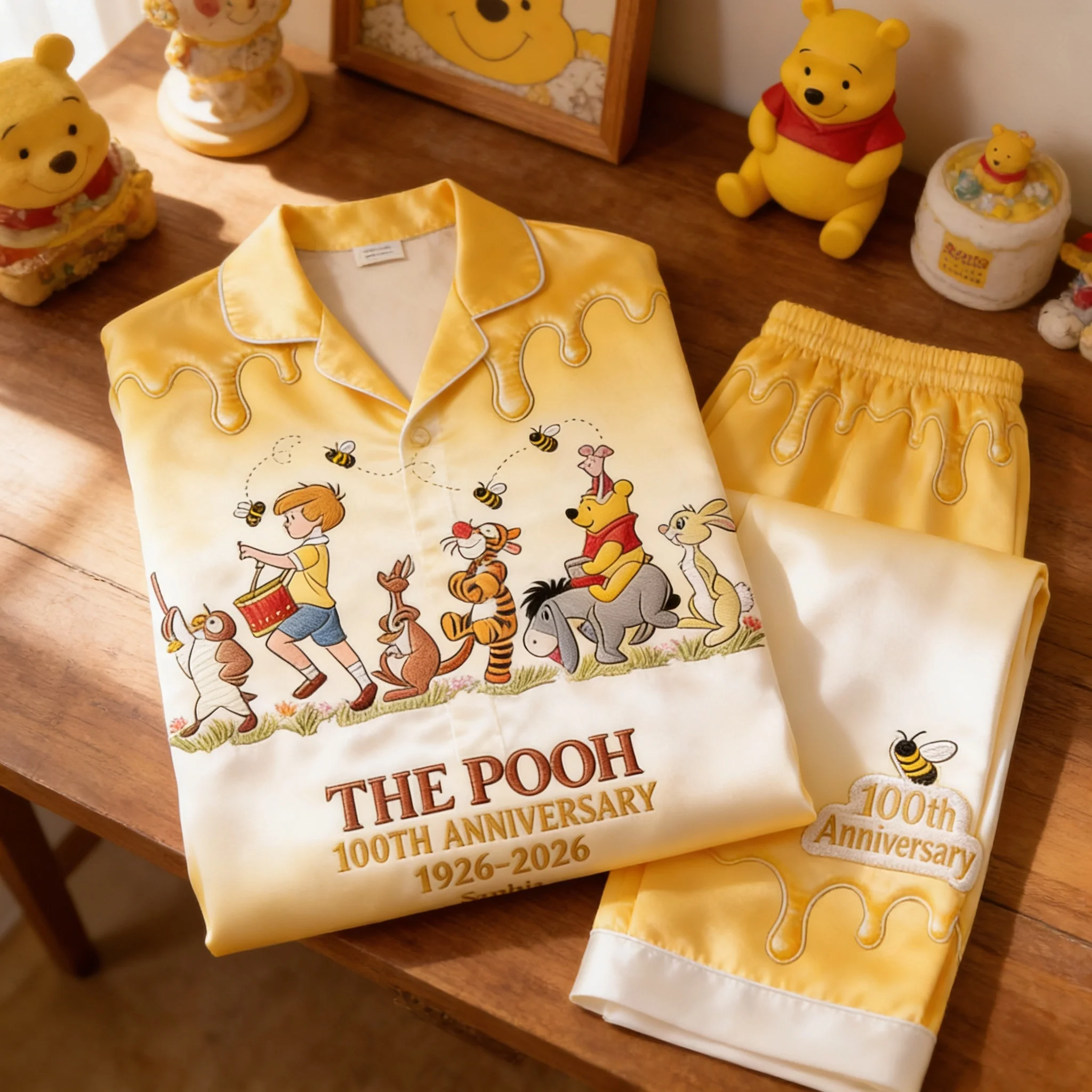 DSNY Honey Bear Celebrate 100 Years Of Friendship - Personalized Pajama - Anniversary Gift For Movie Fans NL122