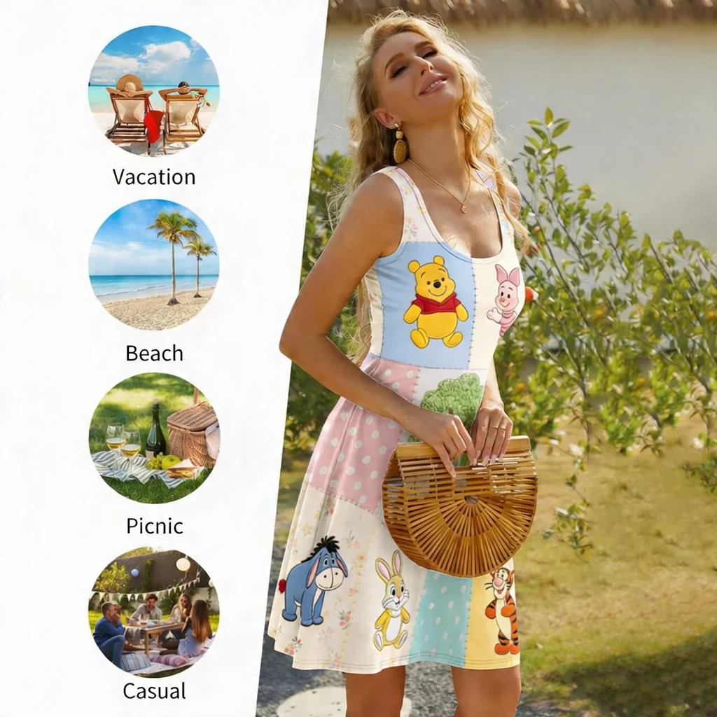 DSNY Honey Bear Celebrate 100 Years Of Friendship - Personalized Skater Dress - Anniversary Gift For Movie Fans NL122 - Image 4