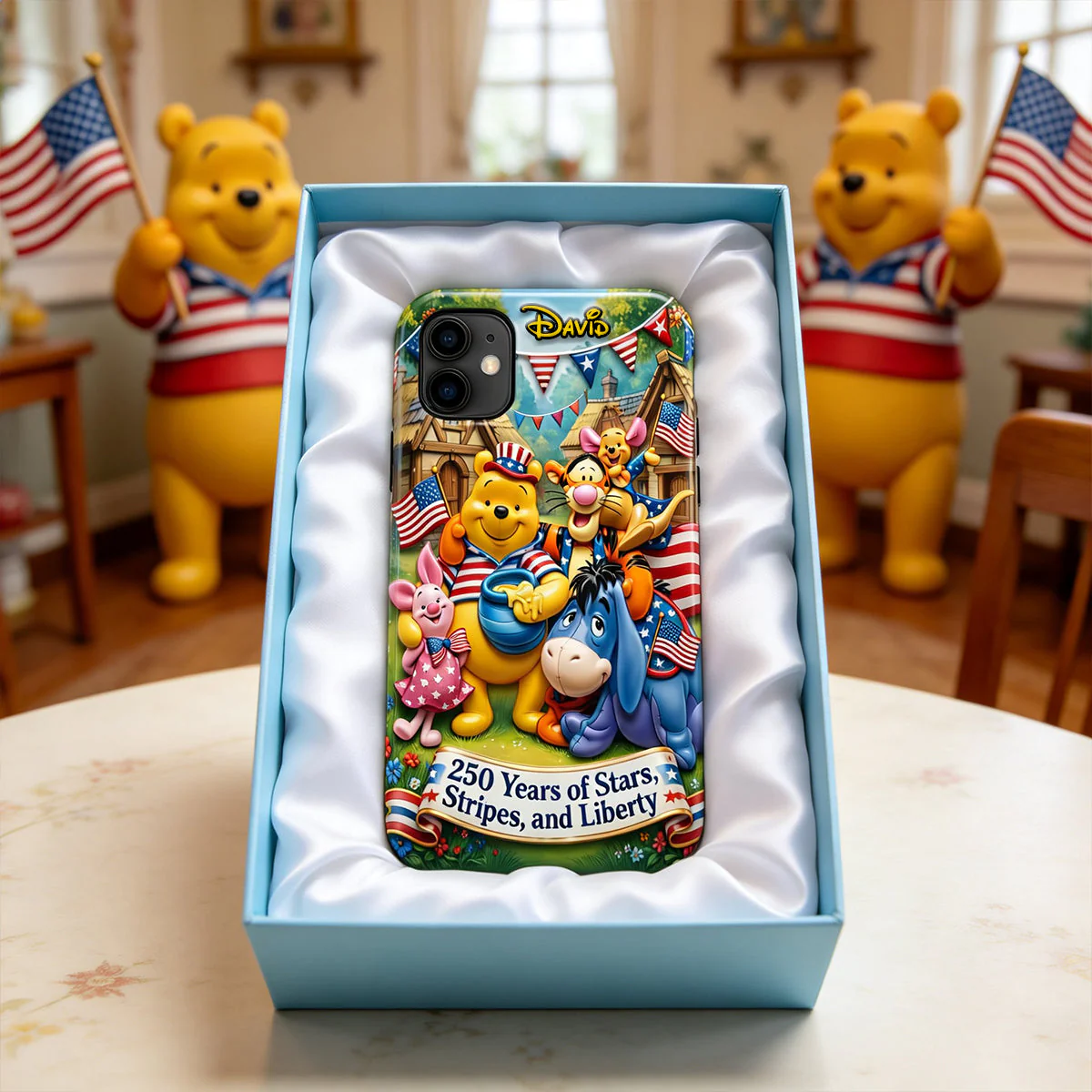 DSNY Honey Bear Celebrate 250 Years Of America - Personalized Phone Case - Gift For Movie Fans, Patriots NL122 - Image 3