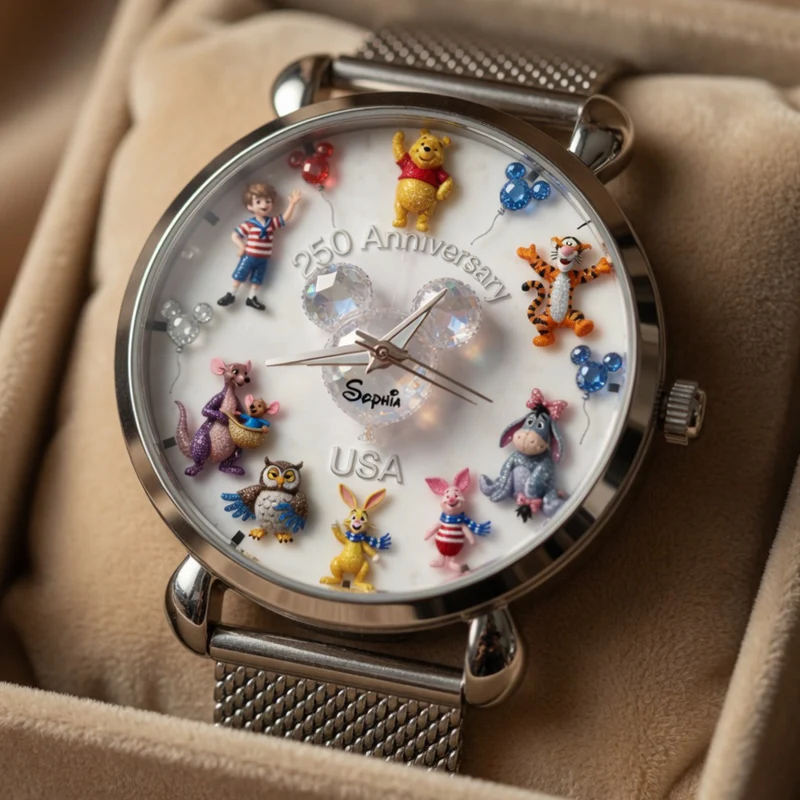 DSNY Honey Bear Celebrate 250 Years Of America - Personalized Women Hand Watch - Anniversary Gift For Patriots, Movie Fans NL122 - Image 2
