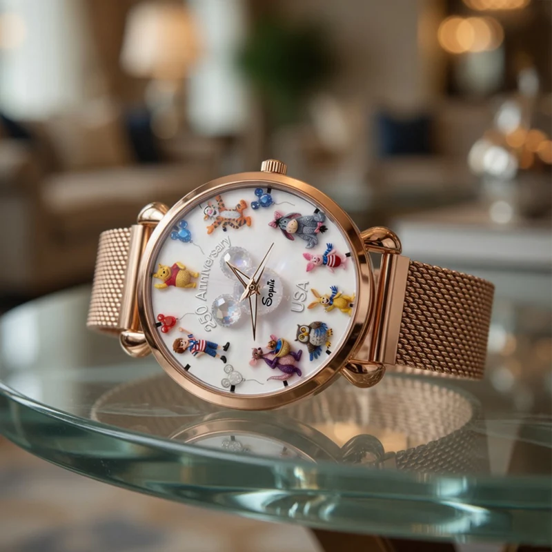DSNY Honey Bear Celebrate 250 Years Of America - Personalized Women Hand Watch - Anniversary Gift For Patriots, Movie Fans NL122 - Image 3