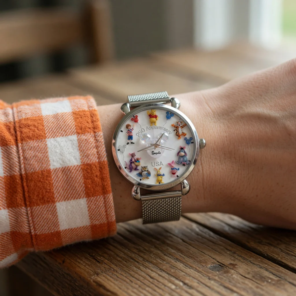DSNY Honey Bear Celebrate 250 Years Of America - Personalized Women Hand Watch - Anniversary Gift For Patriots, Movie Fans NL122 - Image 4