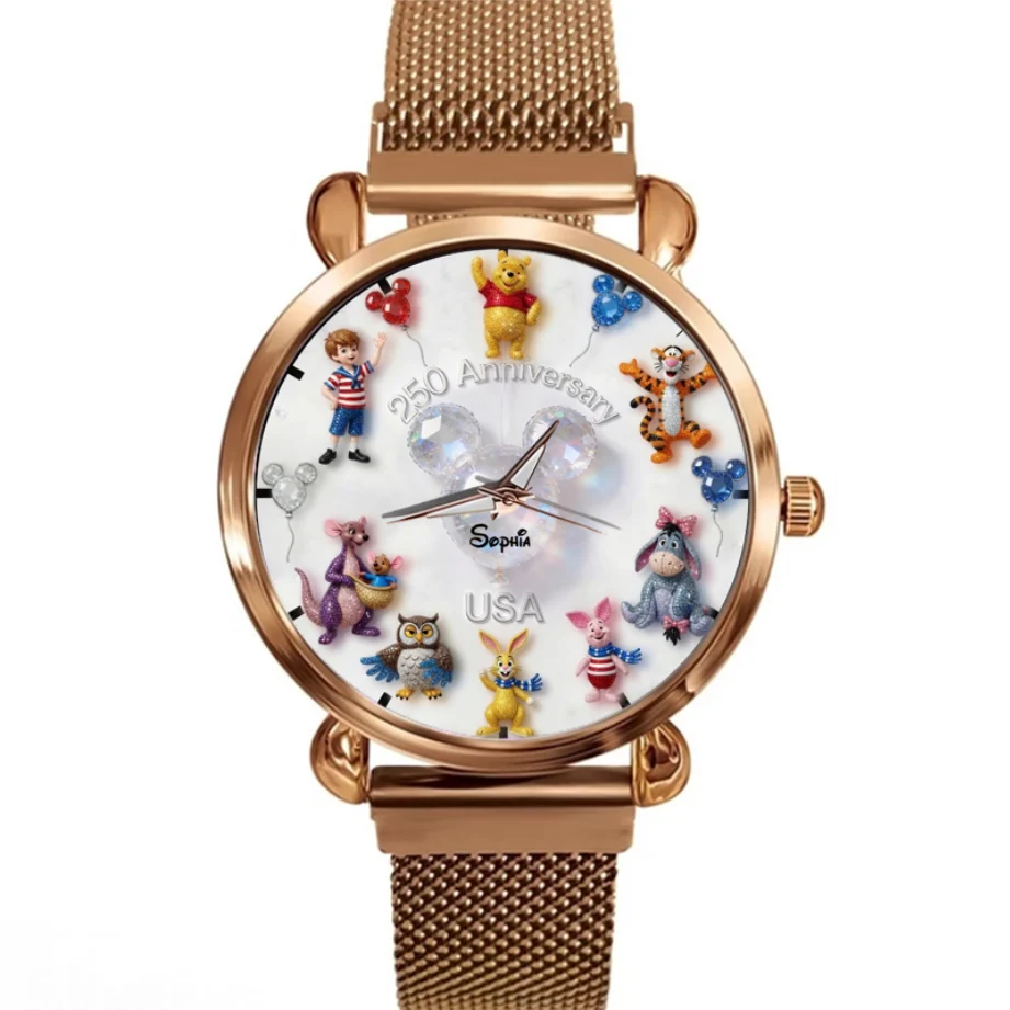 DSNY Honey Bear Celebrate 250 Years Of America - Personalized Women Hand Watch - Anniversary Gift For Patriots, Movie Fans NL122 - Image 6