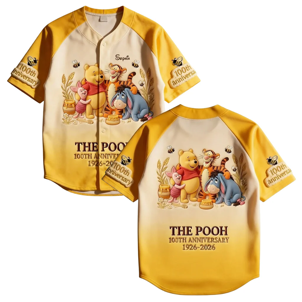 DSNY Honey Bear Celebrate Our 100th Anniversary - Personalized Baseball Jersey For Adult, Kid, Toddler - Gift For Movie Fans HH01 - Image 2