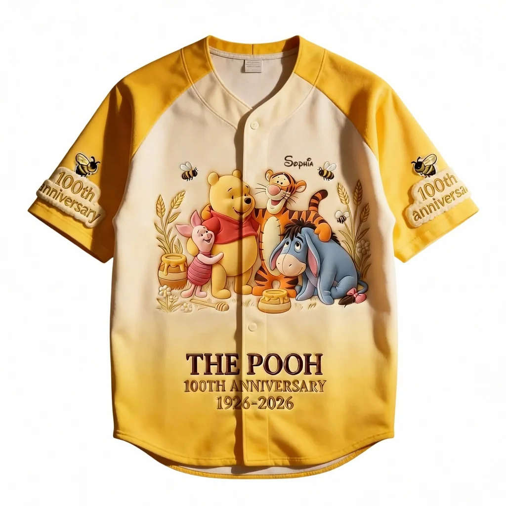 DSNY Honey Bear Celebrate Our 100th Anniversary - Personalized Baseball Jersey For Adult, Kid, Toddler - Gift For Movie Fans HH01 - Image 4