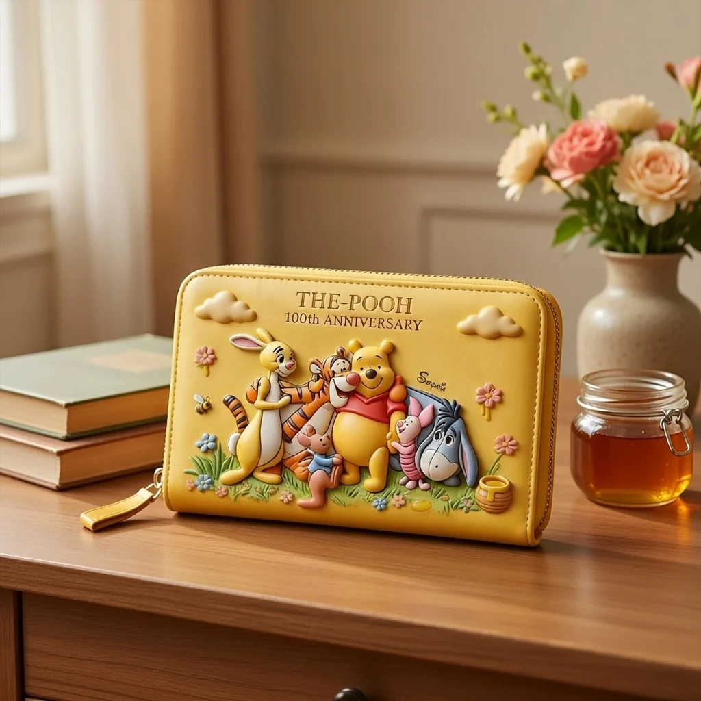 DSNY Honey Bear Celebrate Our 100th Anniversary - Personalized Leather Long Wallet - Gift For Movie Fans HH01 - Image 3