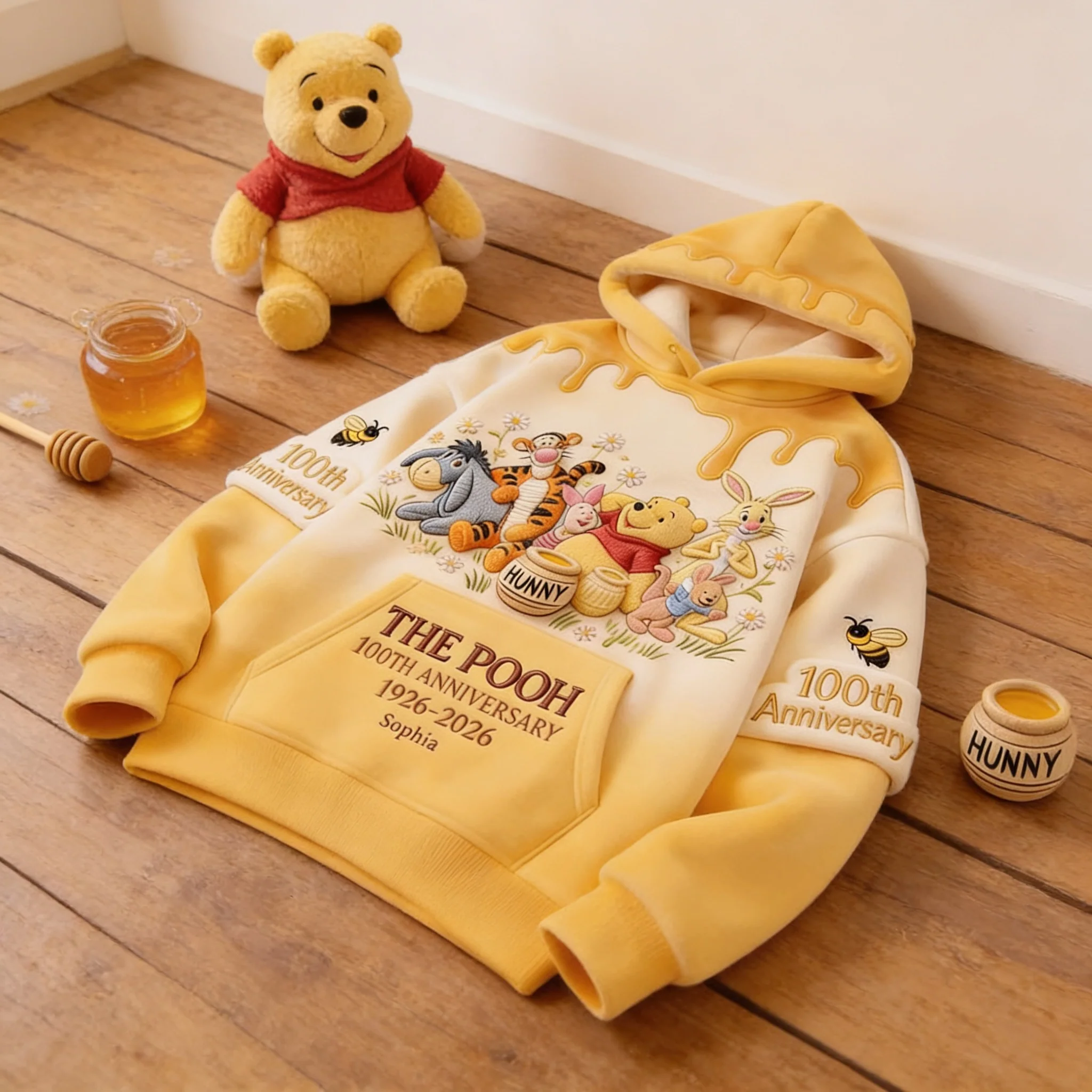 DSNY Honey Bear Celebrating A Century Of Friendship - Personalized All Over Shirt - Anniversary Gift For Movie Fans NL122 - Image 3