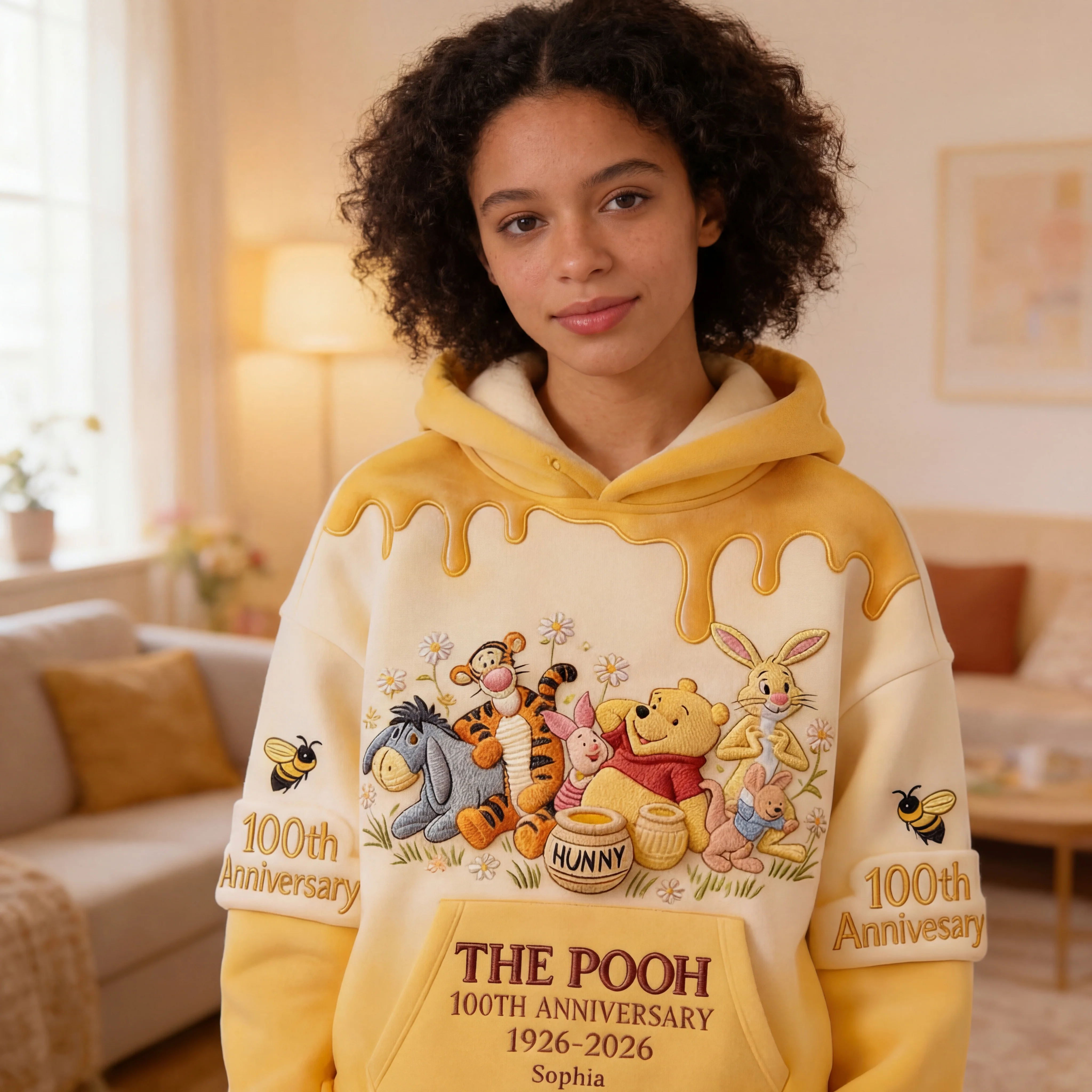 DSNY Honey Bear Celebrating A Century Of Friendship - Personalized All Over Shirt - Anniversary Gift For Movie Fans NL122 - Image 4