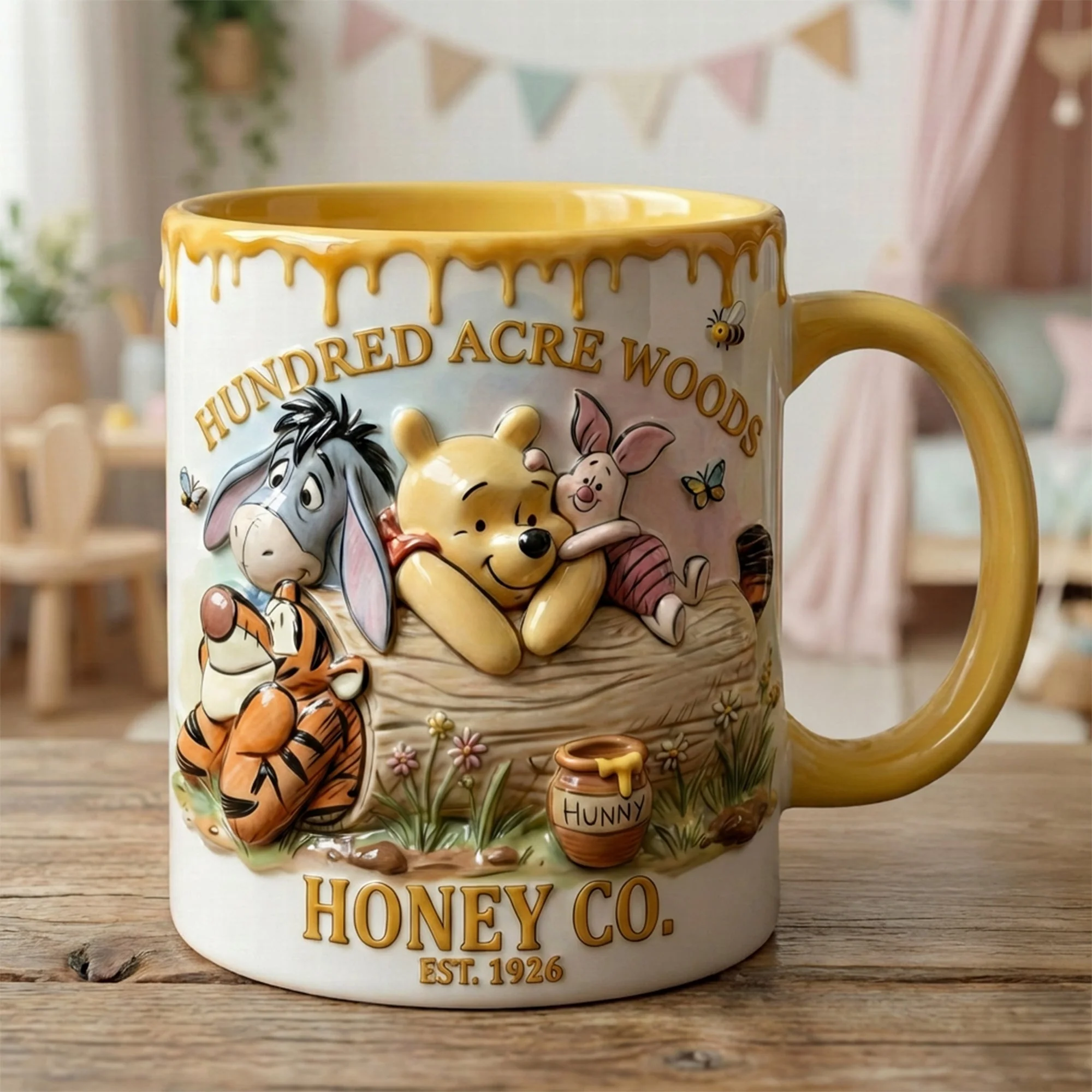 DSNY Honey Bear Happy 100 Years Of Woodland Friends - Personalized Accent Mug - Anniversary Gift For Movie Fans NL122 - Image 5