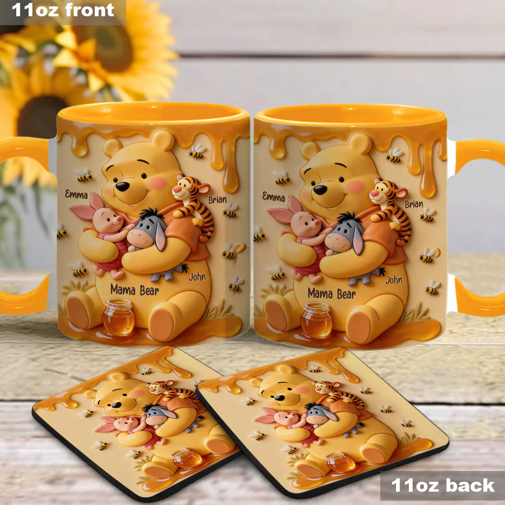 DSNY Honey Bear Mama - Personalized Accent Mug - Gift For Mom NL122 - Image 3