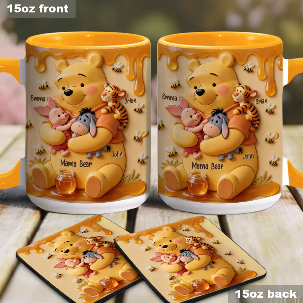 DSNY Honey Bear Mama - Personalized Accent Mug - Gift For Mom NL122 - Image 4