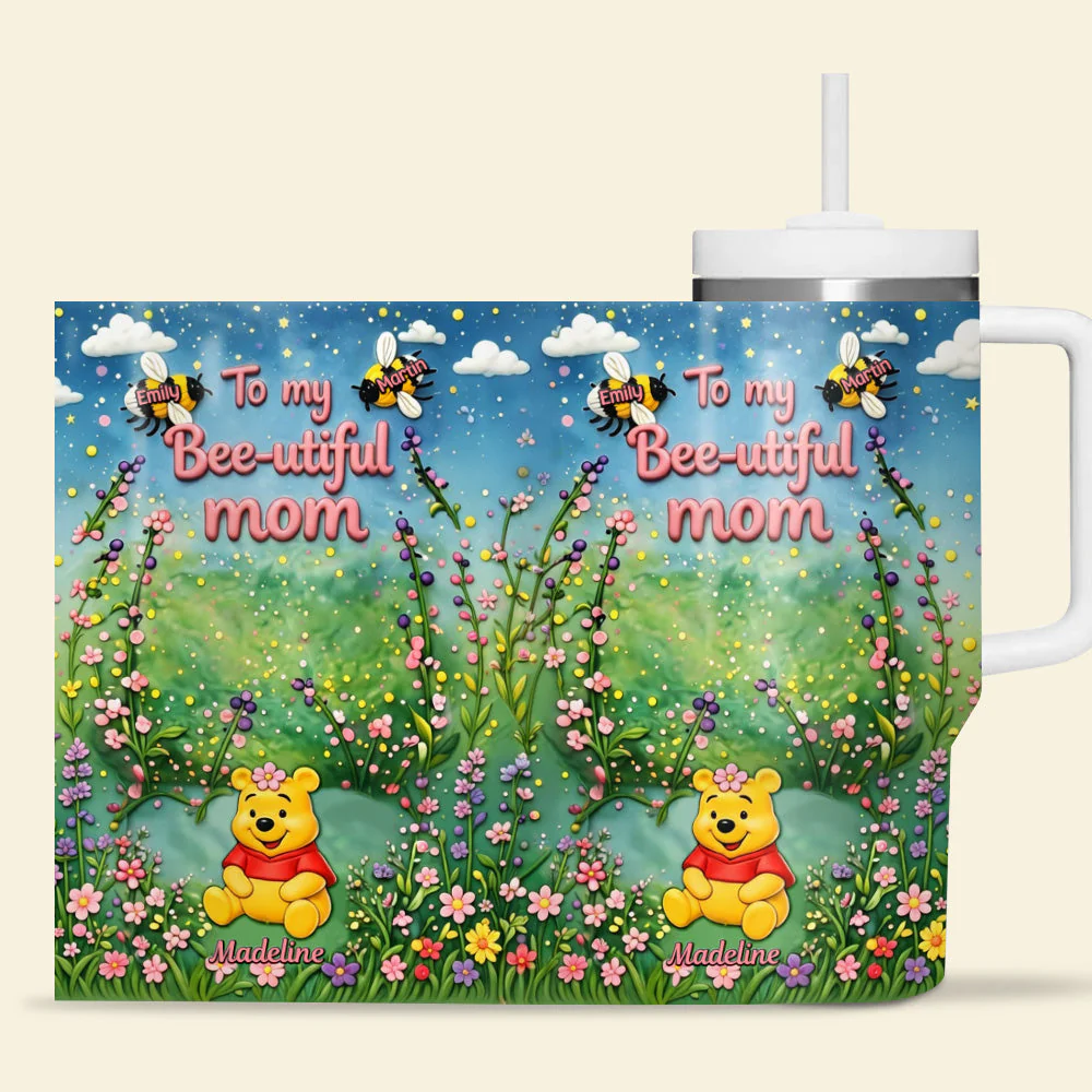 DSNY Honey Bear To My Bee-utiful Mom - Personalized Tumbler Cup With Straw - Gift For Mother, Mothers Day, Movie Fans HH01 - Image 3