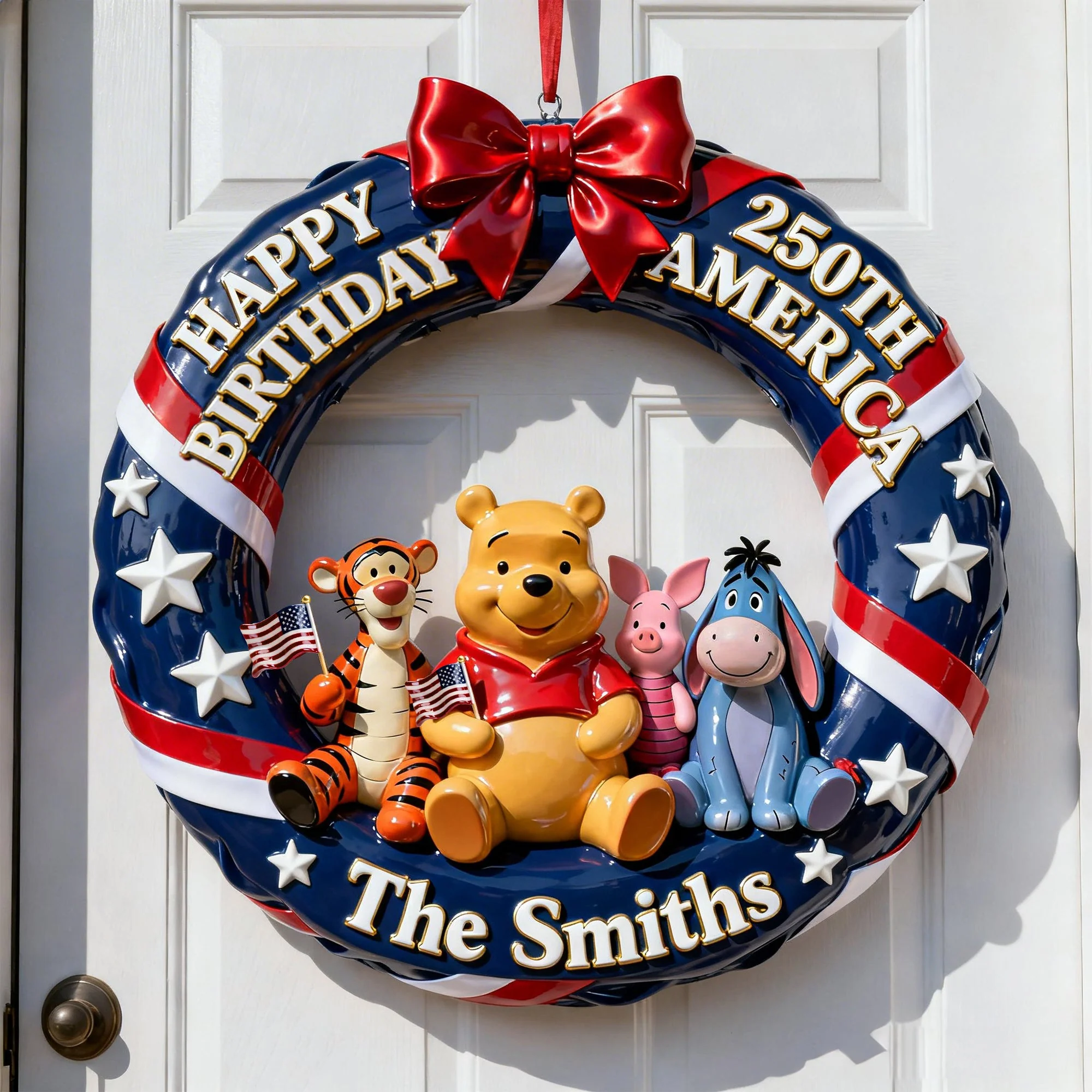 DSNY Honey Bear USA 250th Anniversary - Personalized Custom Shaped Wood Sign - Gift For Movie Fans, Family NL122