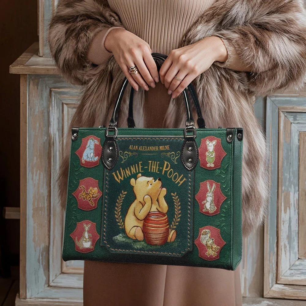 DSNY Honey Bear Vintage Book Cover Style - Personalized Leather Handbag And Long Wallet - Gift For Movie Fans | HN02 - Image 4