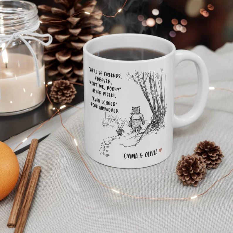 DSNY Honey Bear We'll Be Friends Forever - Personalized White Mug - Gift For Fan Movies, Friend HH01 - Image 3