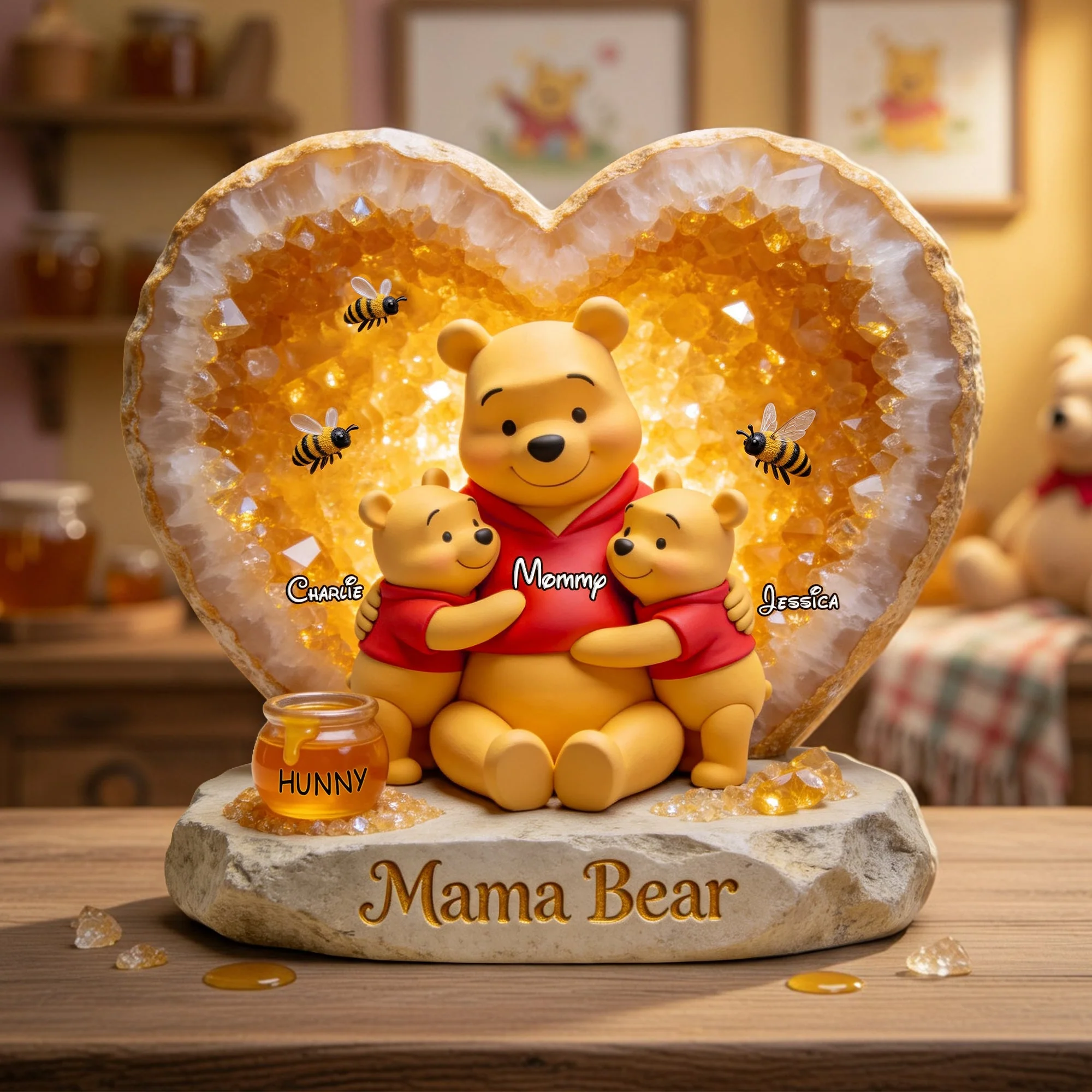 DSNY Honey Mama Bear - Personalized Custom Shaped Plaque - Gift For Mom, Movie Fans - Image 3