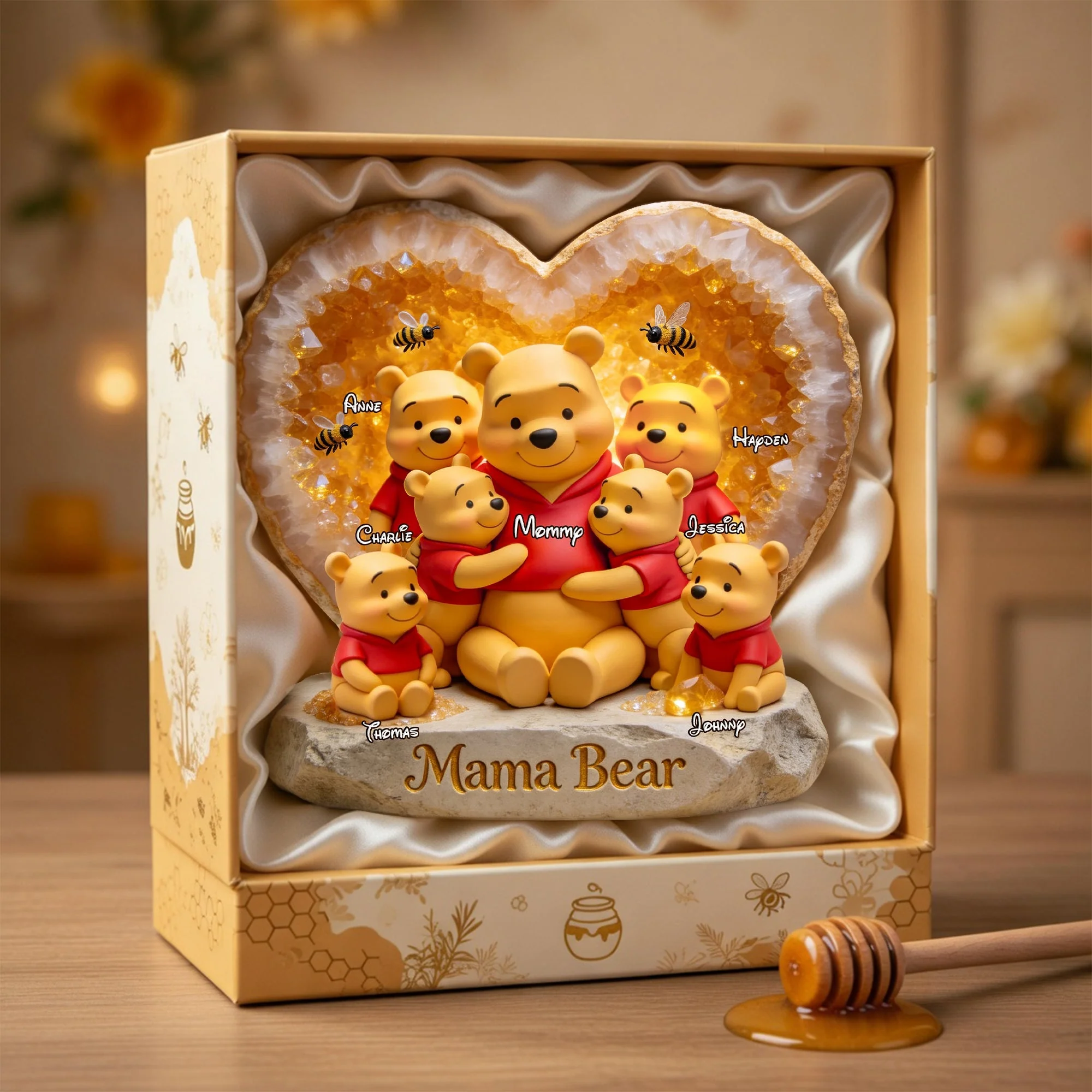 DSNY Honey Mama Bear - Personalized Custom Shaped Plaque - Gift For Mom, Movie Fans - Image 4