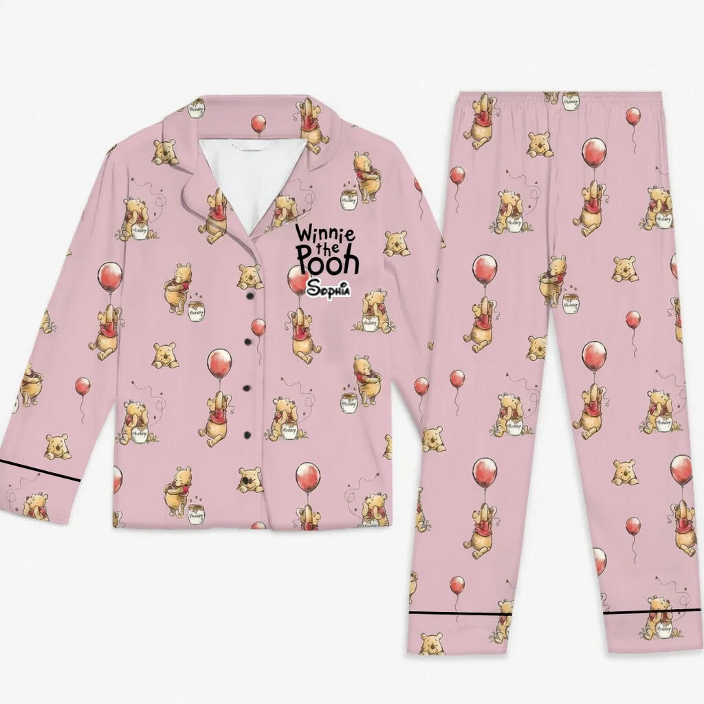 DSNY Just A Girl Who Loves Honey Bear - Celebrate 100th Anniversary - Personalized Pajama - Gift For Movie Fans HH01 - Image 4
