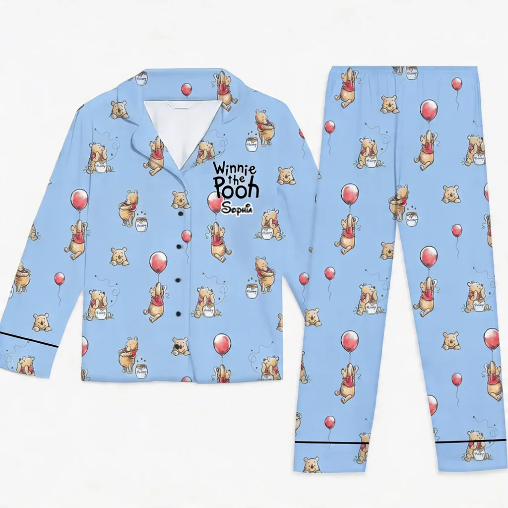 DSNY Just A Girl Who Loves Honey Bear - Celebrate 100th Anniversary - Personalized Pajama - Gift For Movie Fans HH01 - Image 6