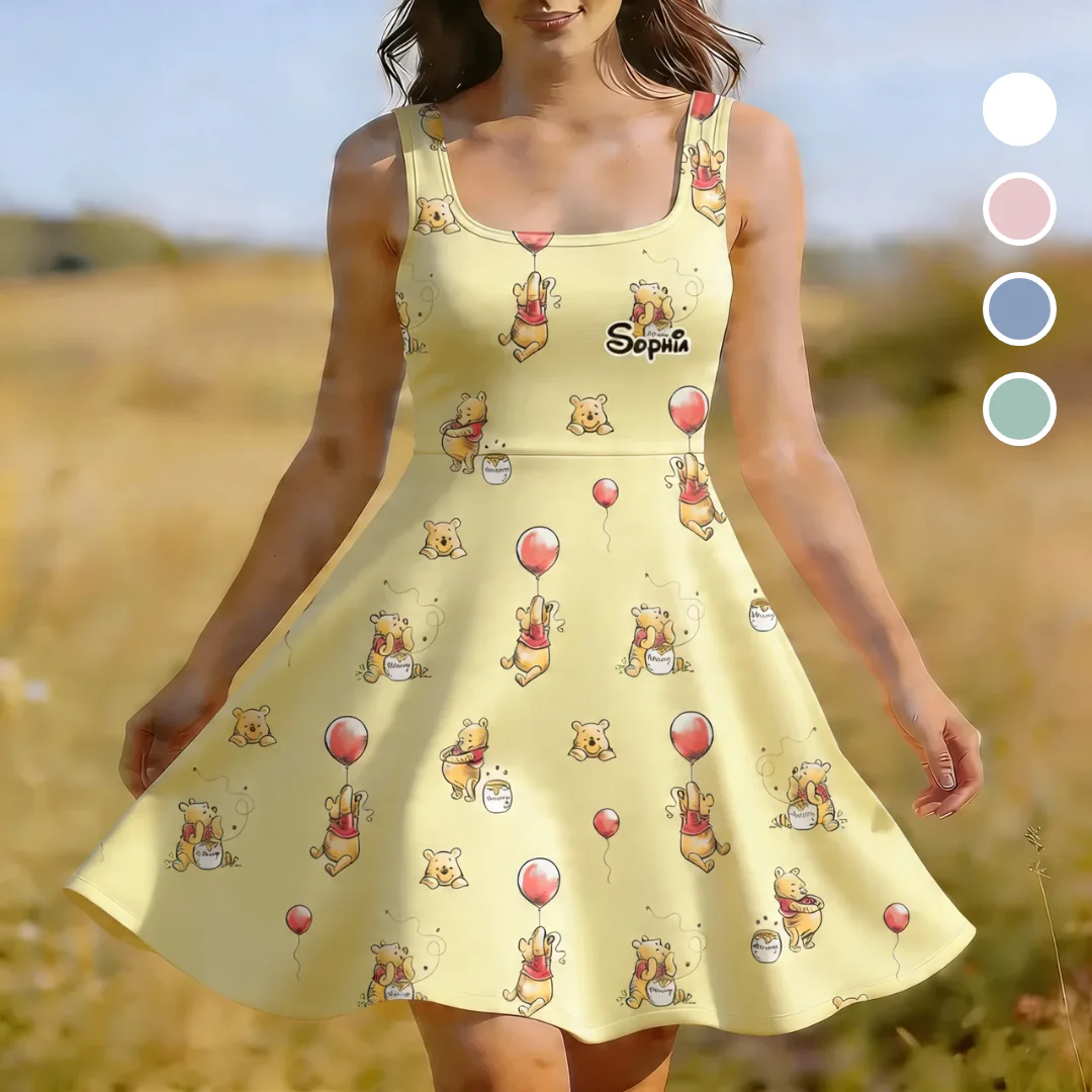 DSNY Just A Girl Who Loves Honey Bear - Celebrate 100th Anniversary - Personalized Skater Dress - Gift For Her, Movie Fans HH01
