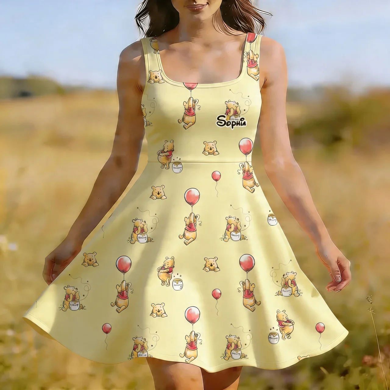 DSNY Just A Girl Who Loves Honey Bear - Celebrate 100th Anniversary - Personalized Skater Dress - Gift For Her, Movie Fans HH01 - Image 2