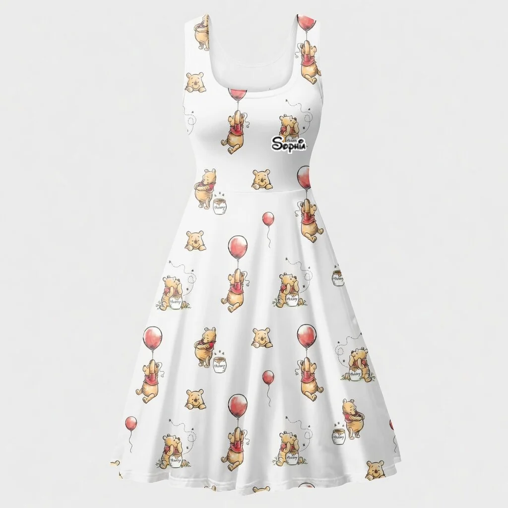DSNY Just A Girl Who Loves Honey Bear - Celebrate 100th Anniversary - Personalized Skater Dress - Gift For Her, Movie Fans HH01 - Image 5