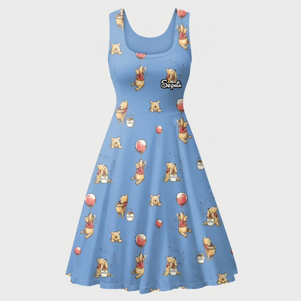 DSNY Just A Girl Who Loves Honey Bear - Celebrate 100th Anniversary - Personalized Skater Dress - Gift For Her, Movie Fans HH01 - Image 6