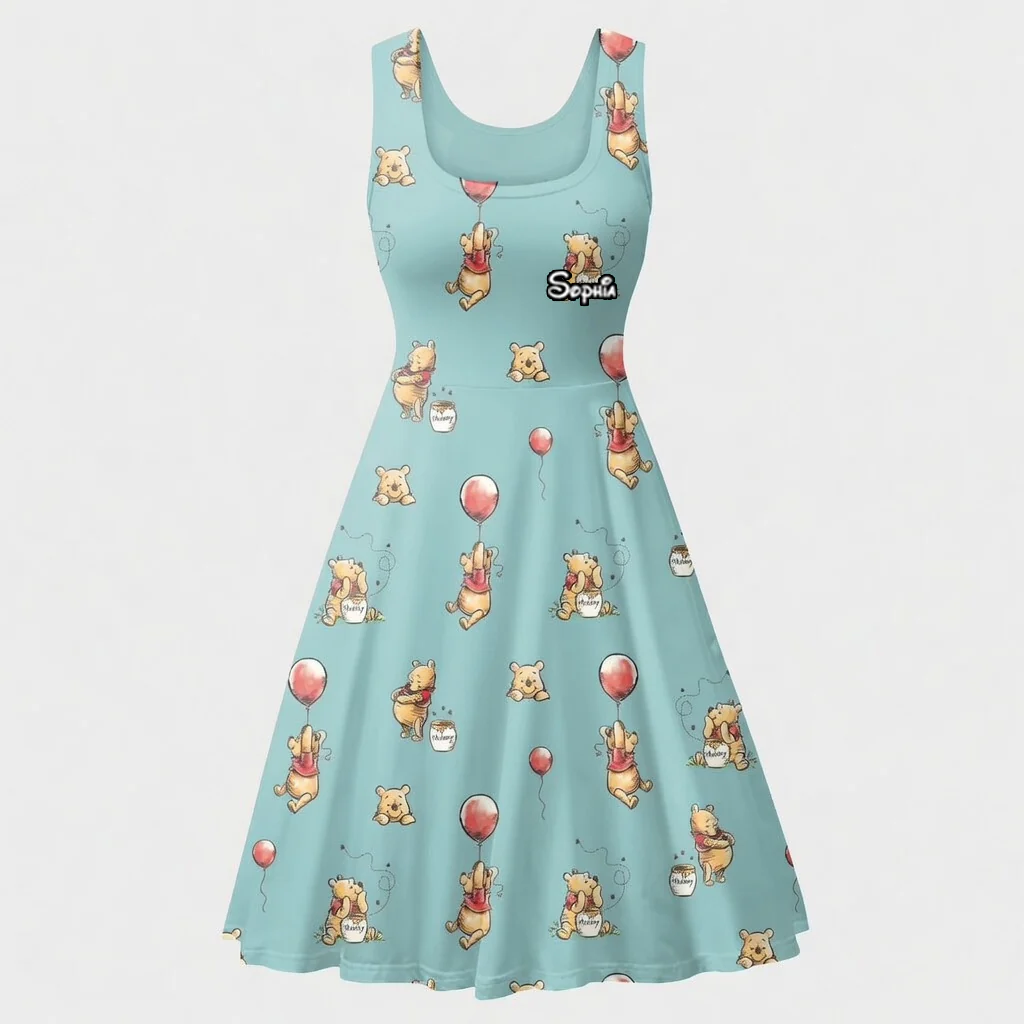 DSNY Just A Girl Who Loves Honey Bear - Celebrate 100th Anniversary - Personalized Skater Dress - Gift For Her, Movie Fans HH01 - Image 7