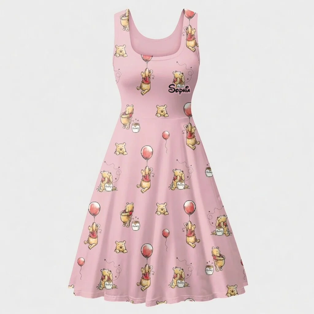 DSNY Just A Girl Who Loves Honey Bear - Celebrate 100th Anniversary - Personalized Skater Dress - Gift For Her, Movie Fans HH01 - Image 8